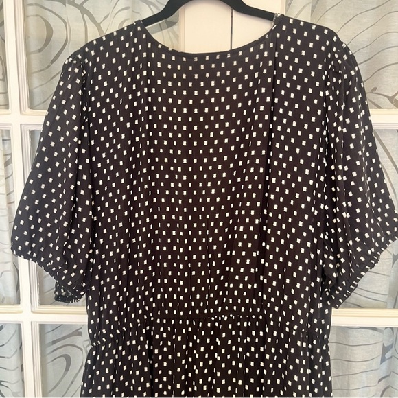 Knox Rose 4X Black White Polkadot Tiered Wrap Maxi Dress - Picture 13 of 13